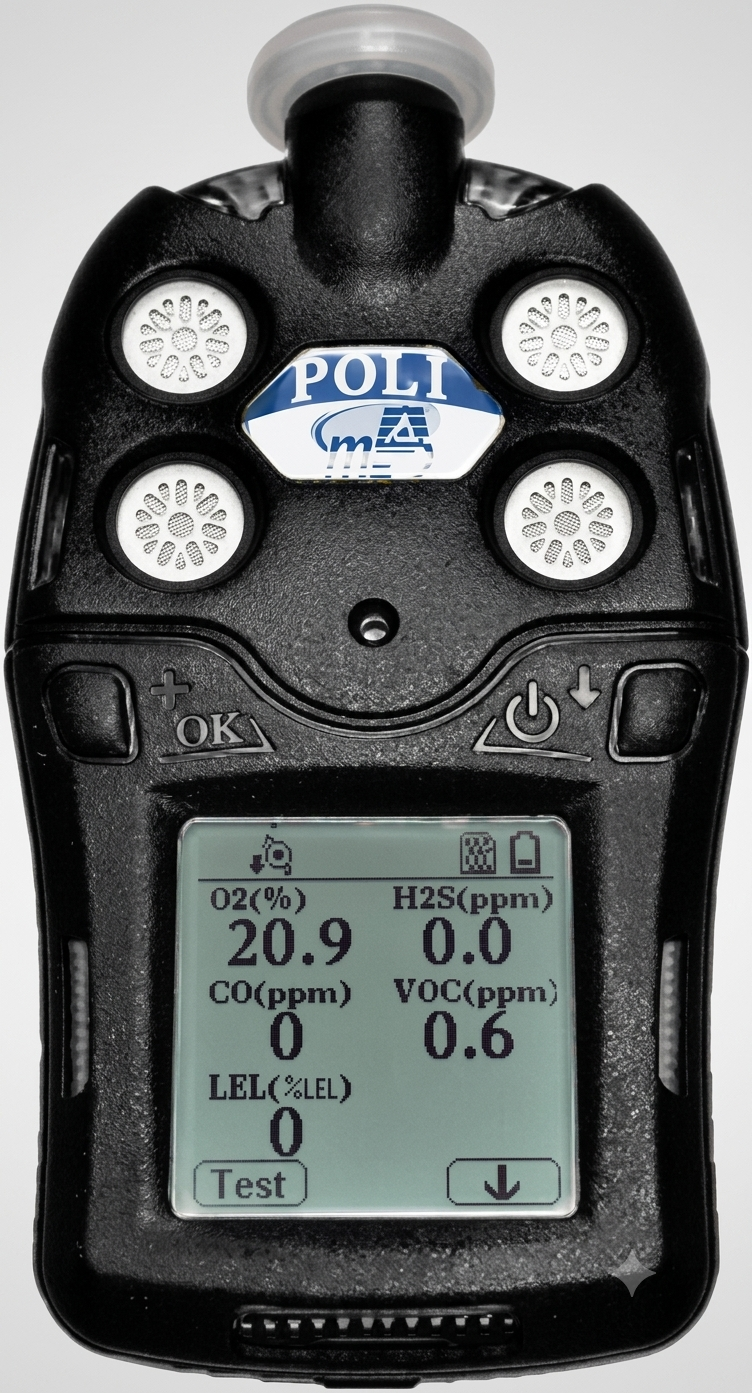 Industrial safety gas detector telemetry system